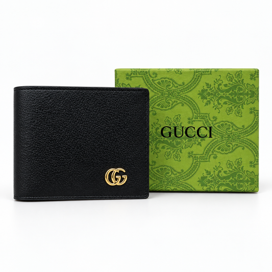 Gucci Double G Leather Bifold Wallet – Black