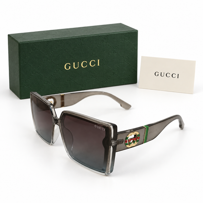 Gucci Oversized Square GG Web Sunglasses – Smoke Grey