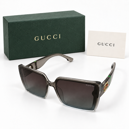 Gucci Oversized Square GG Web Sunglasses – Smoke Grey