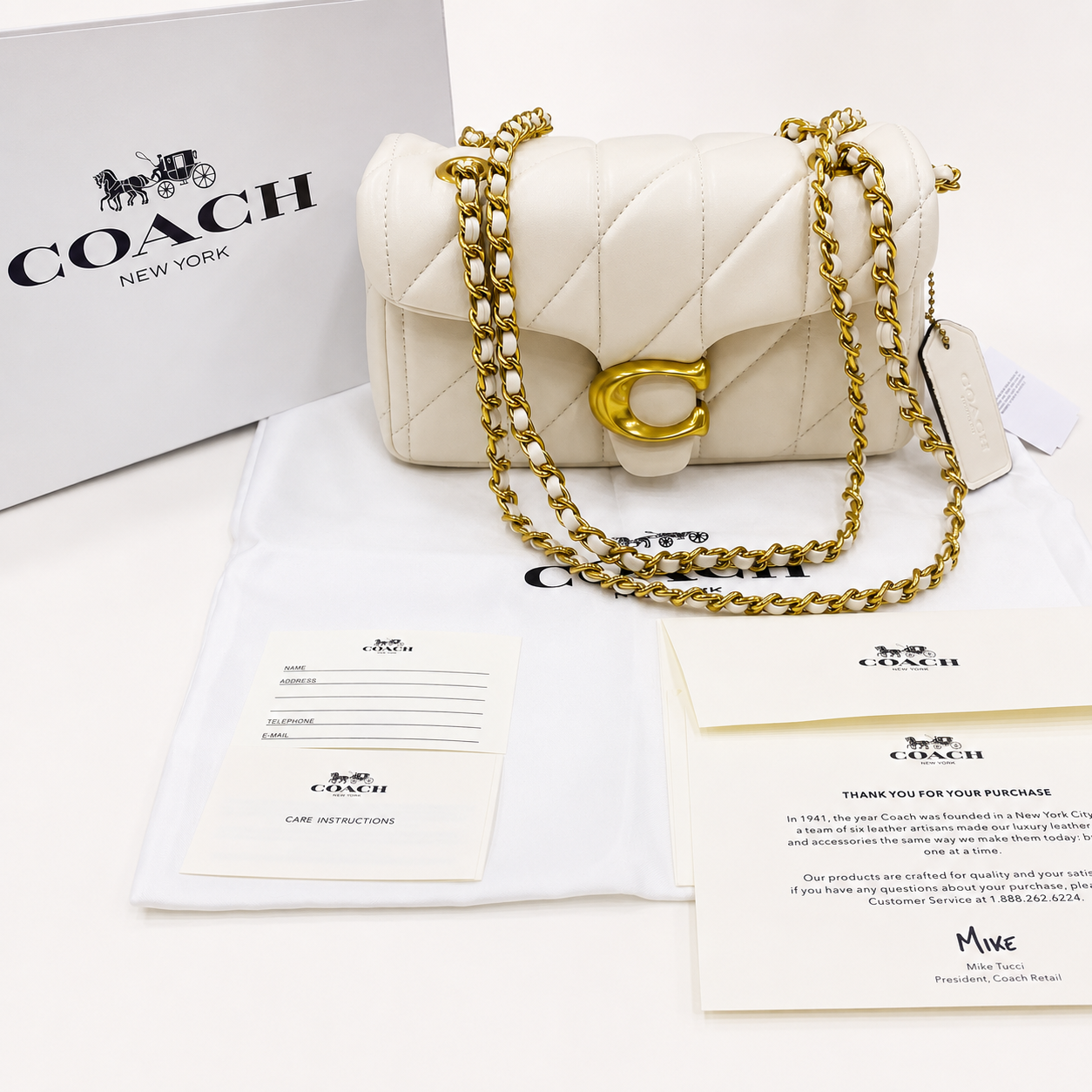 Coach Signature Pillow-Quilted Chain Shoulder Bag