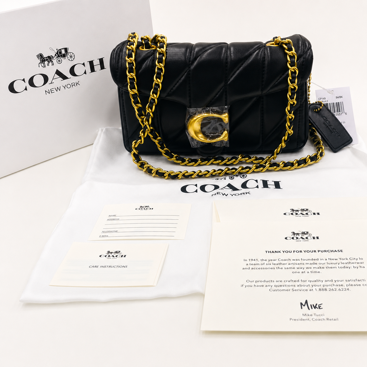Coach Signature Pillow-Quilted Chain Shoulder Bag