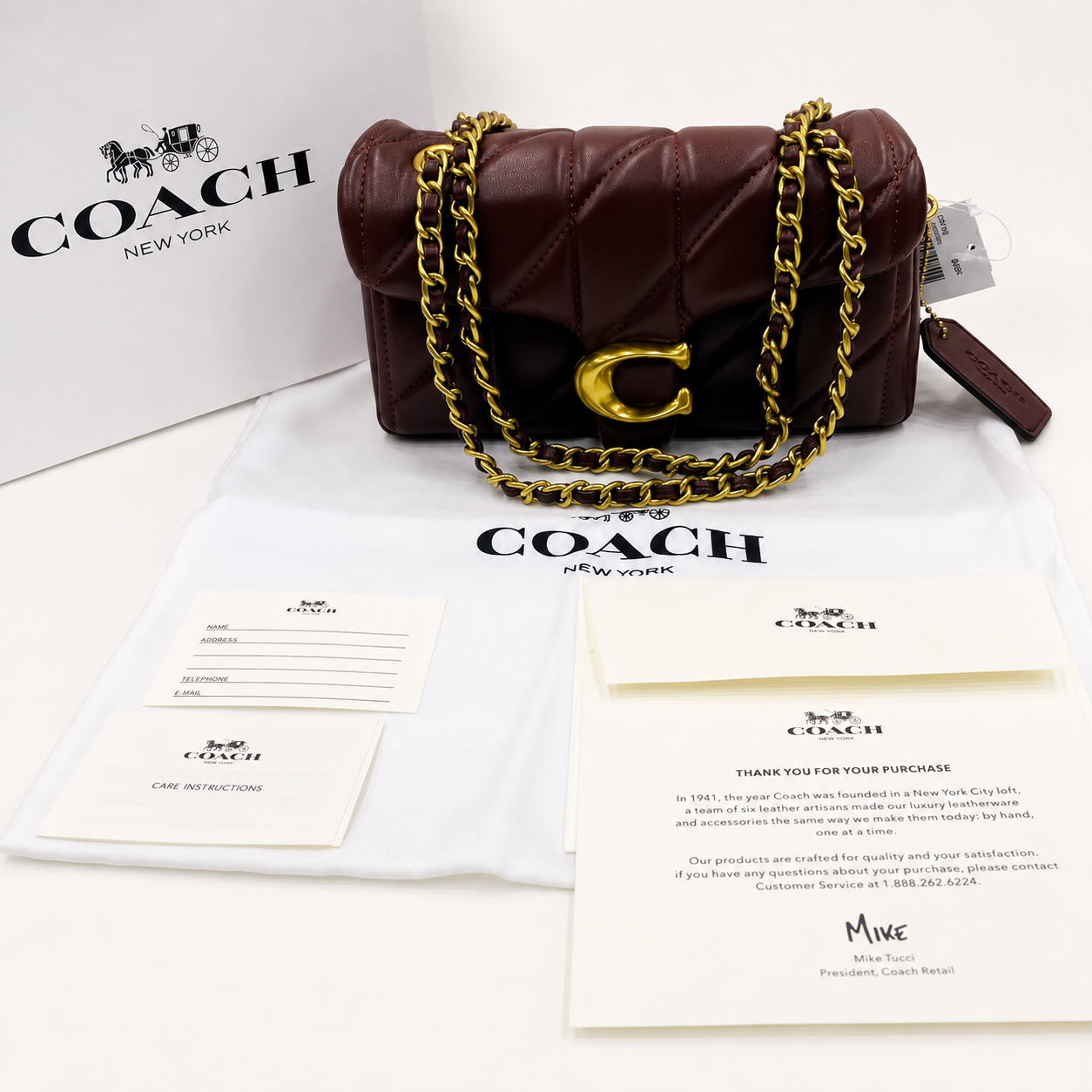 Coach Signature Pillow-Quilted Chain Shoulder Bag