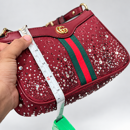 Gucci GG Crystal Web Stripe Shoulder Bag