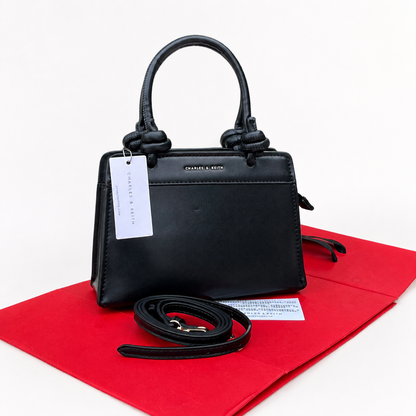 Charles & Keith Knotted Handle Structured Satchel Bag
