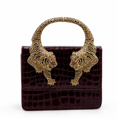 Roberto Cavalli Roar Crystal Tiger Top Handle Bag