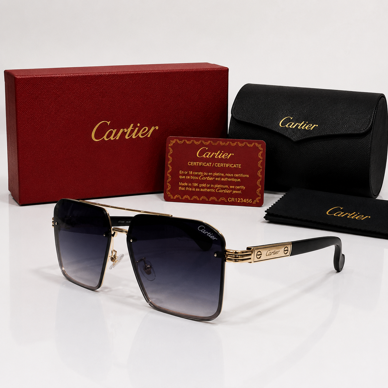 Cartier Santos Modern Square Sunglasses