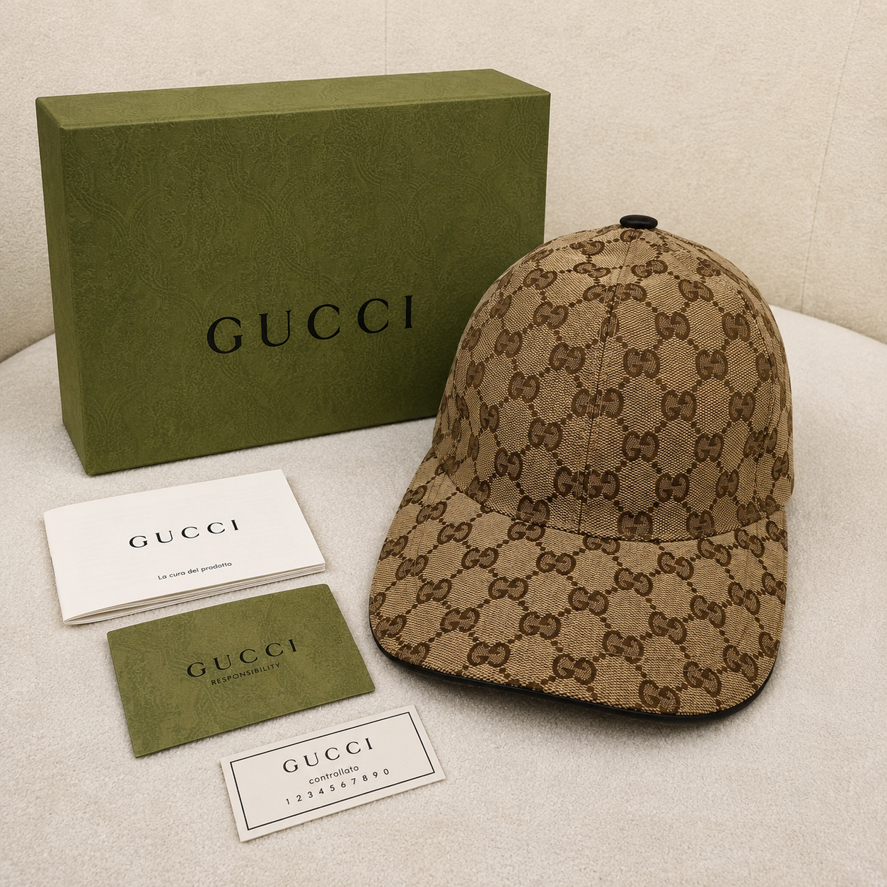 Gucci GG Supreme Monogram Baseball Cap