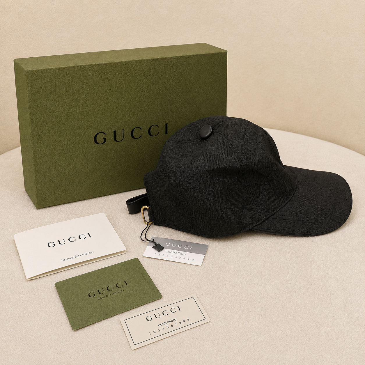 Gucci GG Supreme Monogram Baseball Cap