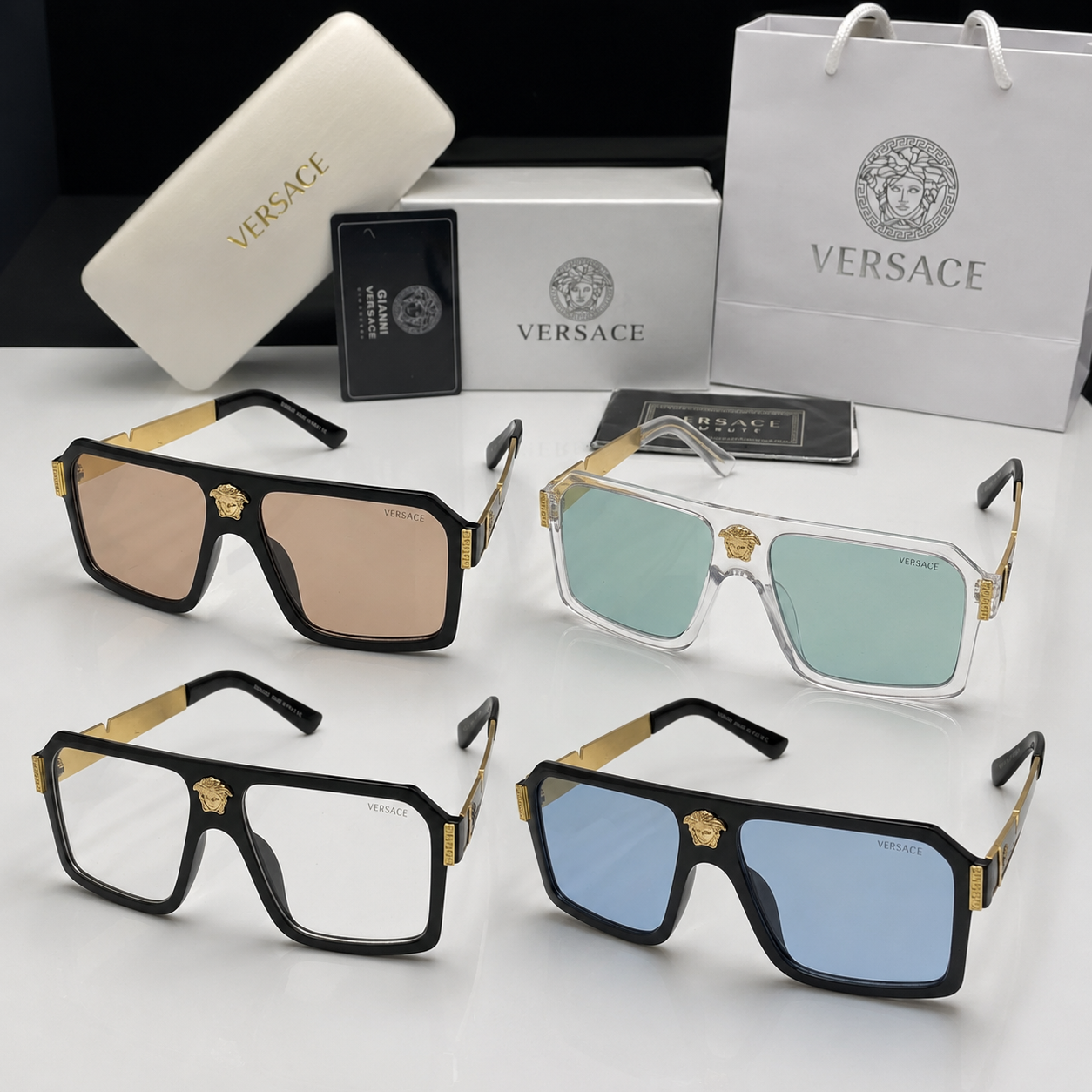 Versace Medusa Navigator Square Sunglasses