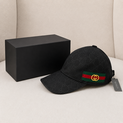 Gucci GG Supreme Monogram Baseball Cap-Black