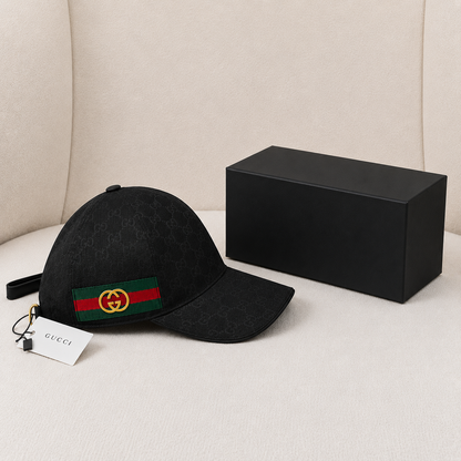 Gucci GG Supreme Monogram Baseball Cap-Black