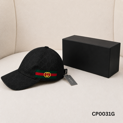 Gucci GG Supreme Monogram Baseball Cap-Black