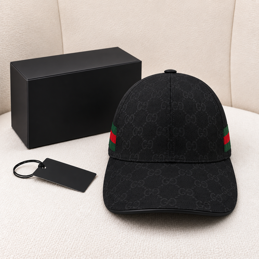 Gucci GG Supreme Monogram Baseball Cap-Black