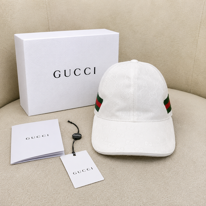 Gucci GG Monogram Web Stripe Baseball Cap