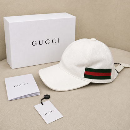 Gucci GG Monogram Web Stripe Baseball Cap