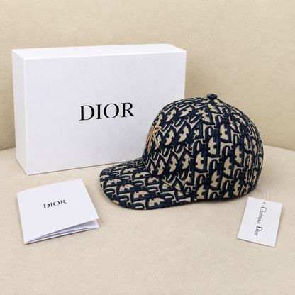 Christian Dior Oblique Embroidered Logo Baseball Cap