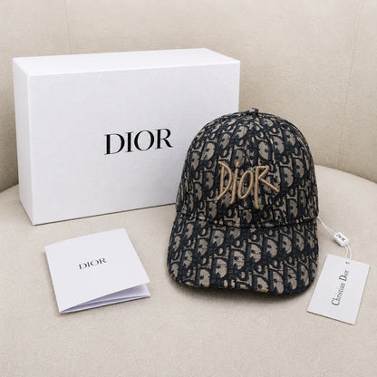 Christian Dior Oblique Embroidered Logo Baseball Cap