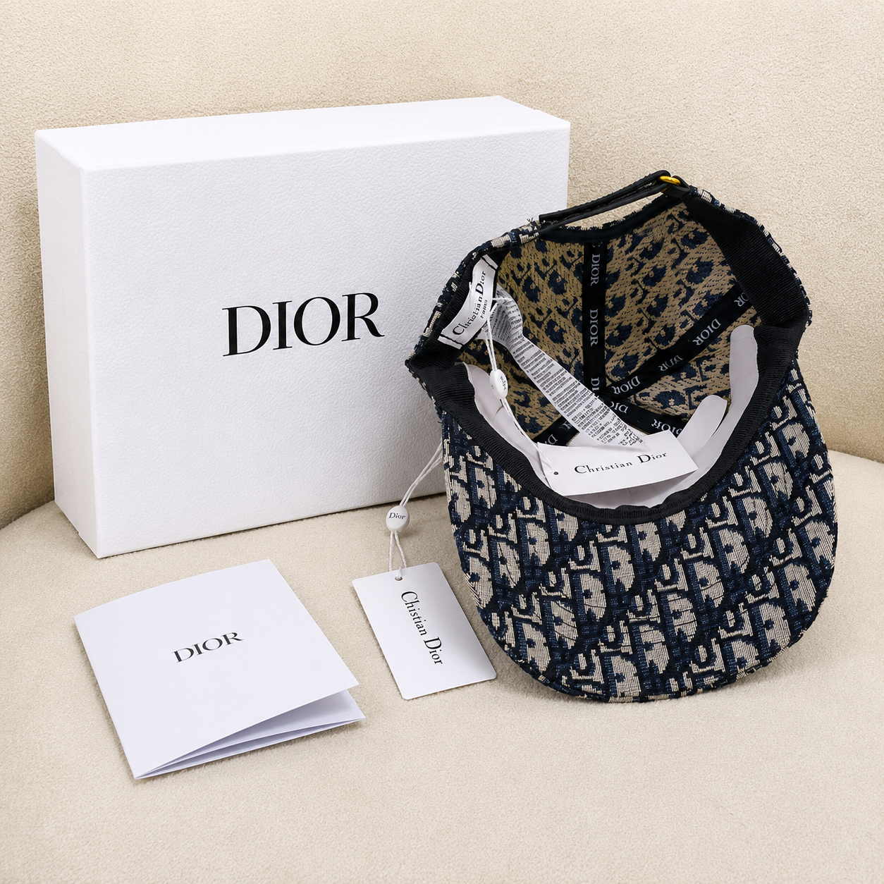 Christian Dior Oblique Embroidered Logo Baseball Cap