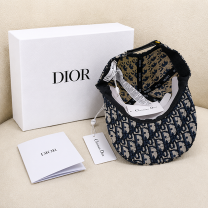 Christian Dior Oblique Embroidered Logo Baseball Cap