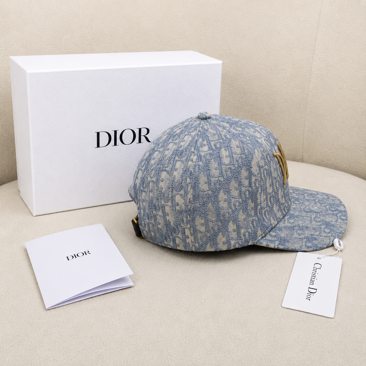 Christian Dior Oblique Embroidered Logo Baseball Cap