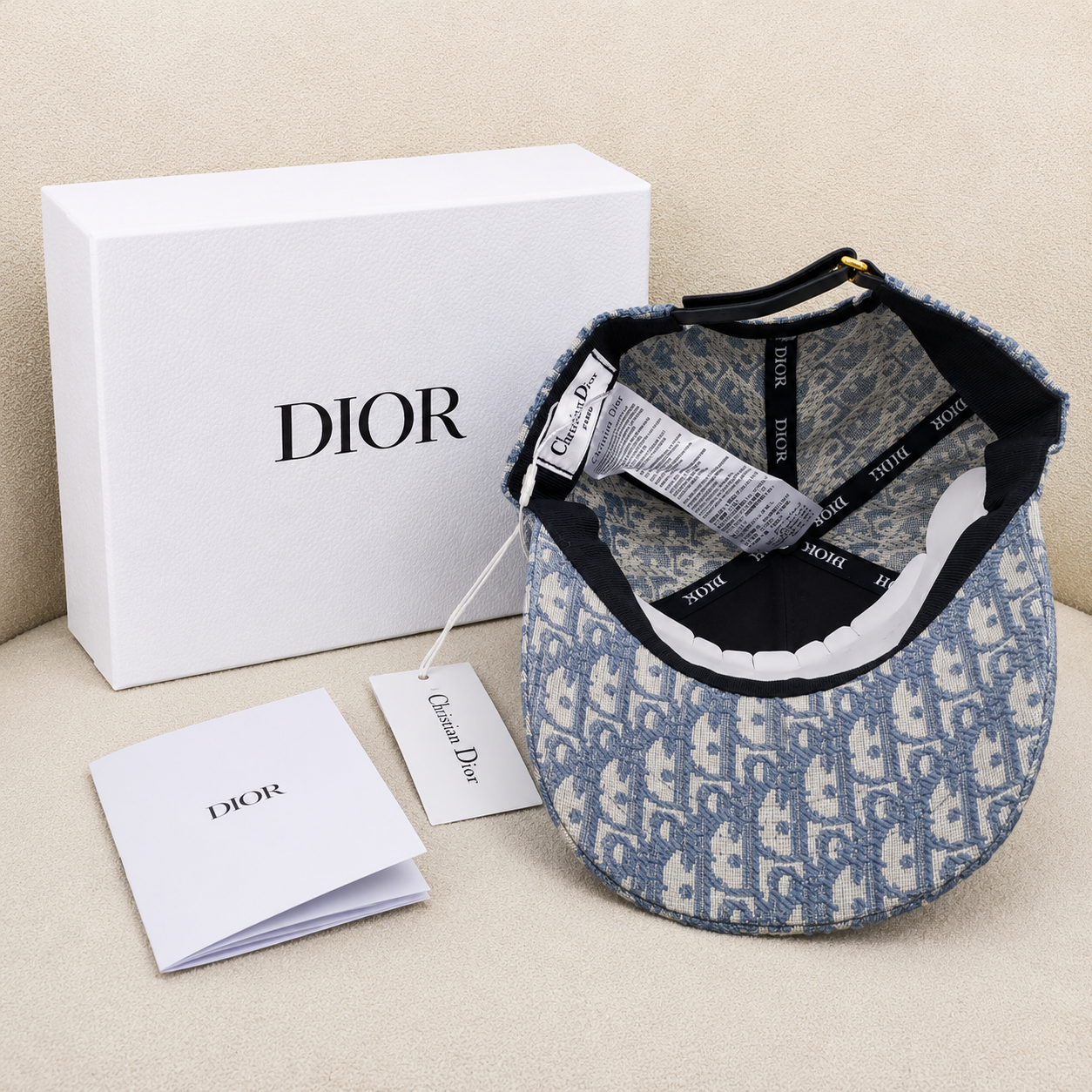 Christian Dior Oblique Embroidered Logo Baseball Cap