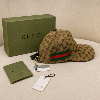 Gucci GG Monogram Web Stripe Baseball Cap