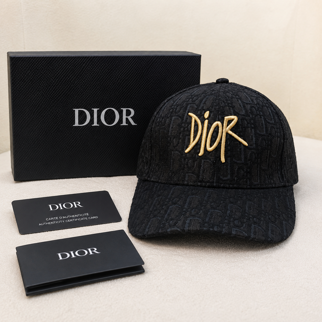 Christian Dior Oblique Embroidered Logo Baseball Cap