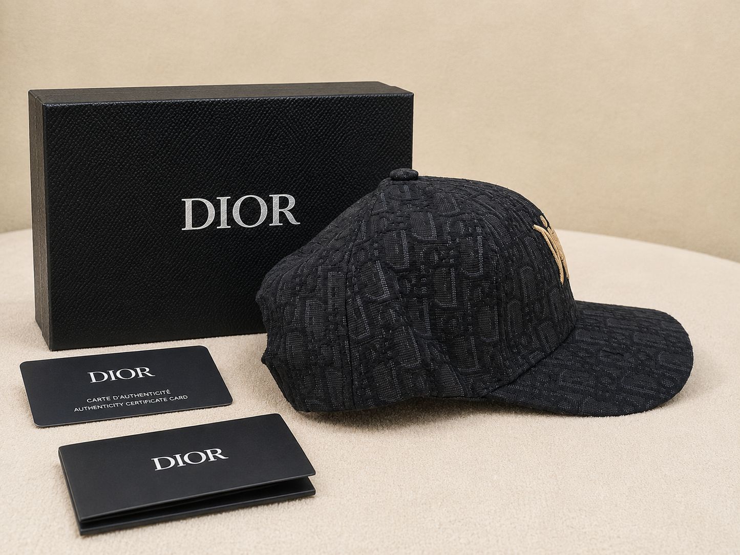 Christian Dior Oblique Embroidered Logo Baseball Cap