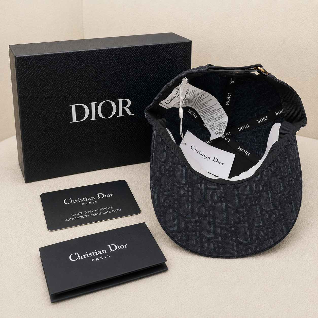 Christian Dior Oblique Embroidered Logo Baseball Cap