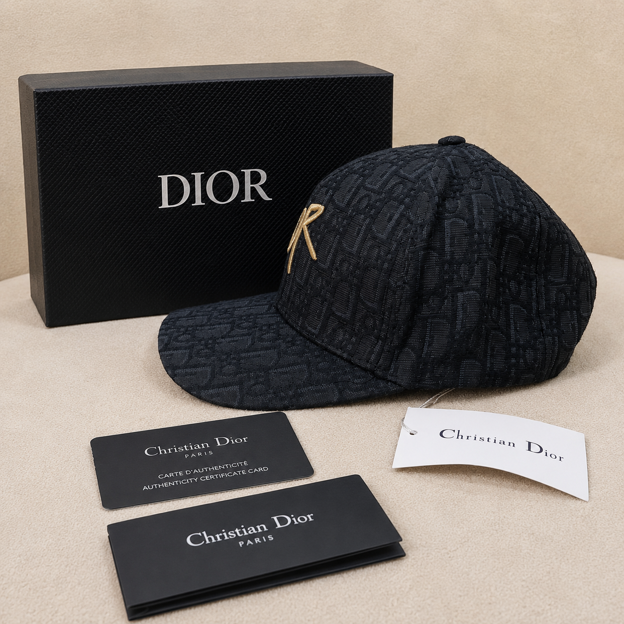 Christian Dior Oblique Embroidered Logo Baseball Cap
