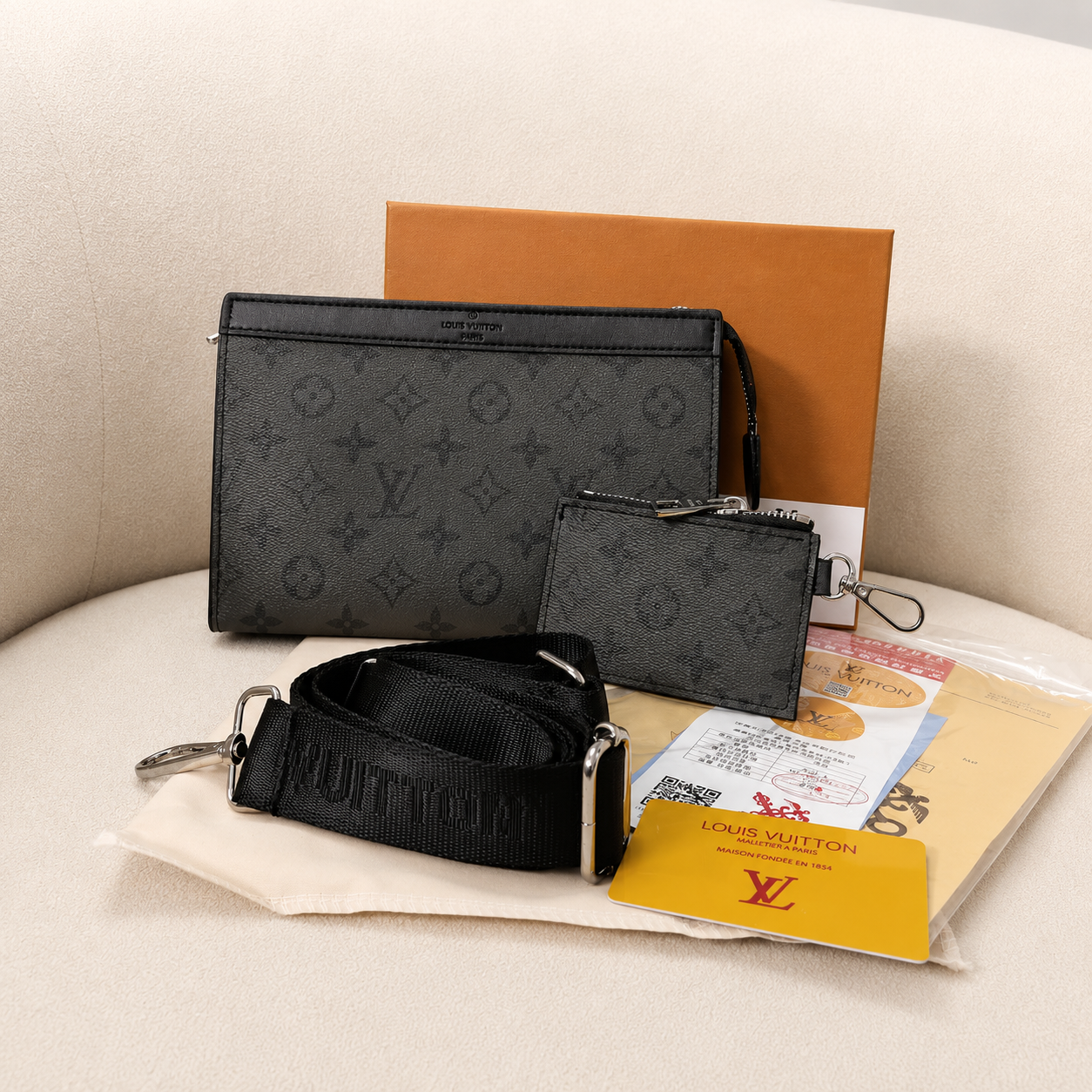 Louis Vuitton Monogram Eclipse Travel Messenger Bag