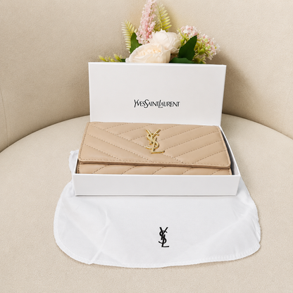 Yves Saint Laurent Monogram Chevron Envelope Long Wallet