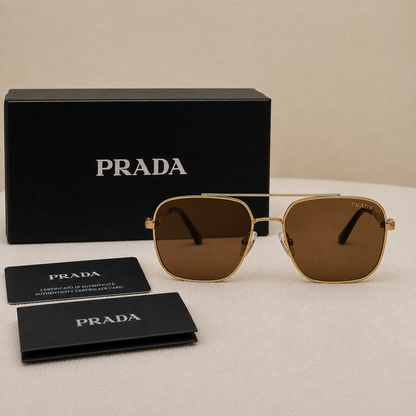 Prada Geometric Metal Sunglasses
