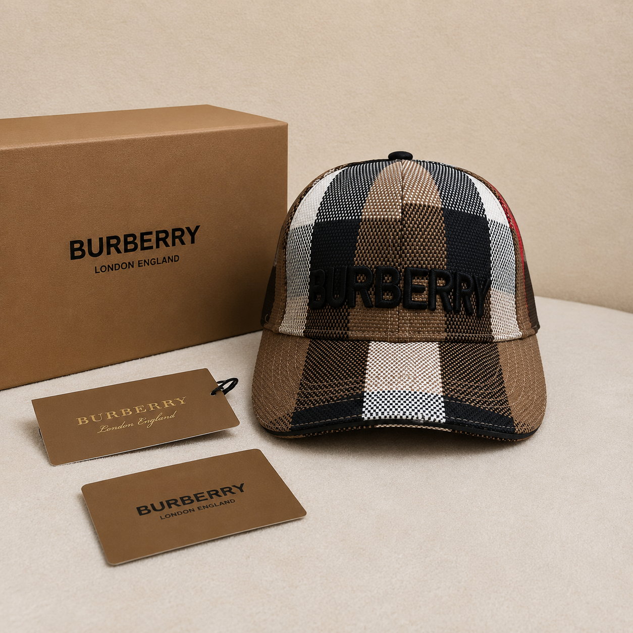 Burberry Classic Check Embroidered Baseball Cap