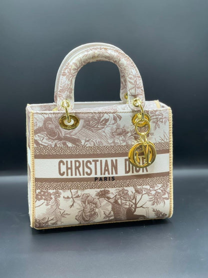 Christian Dior Lady D-Lite Mini Top-Handle Bag (Floral Print)