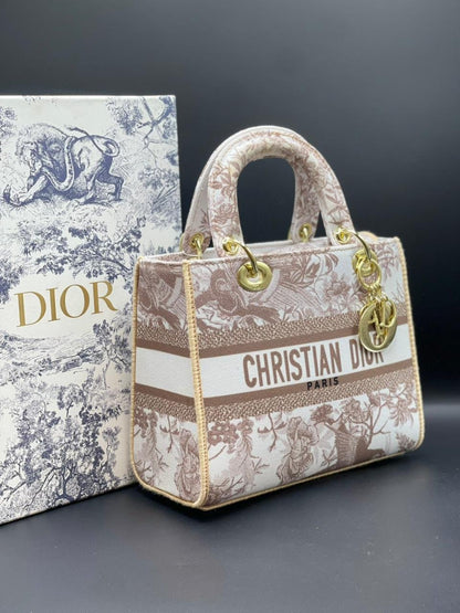 Christian Dior Lady D-Lite Mini Top-Handle Bag (Floral Print)