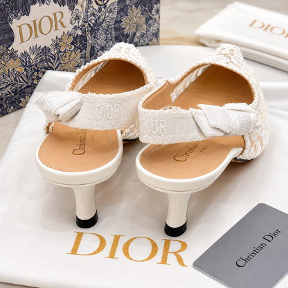 Christian Dior Floral Lace Slingback Heels