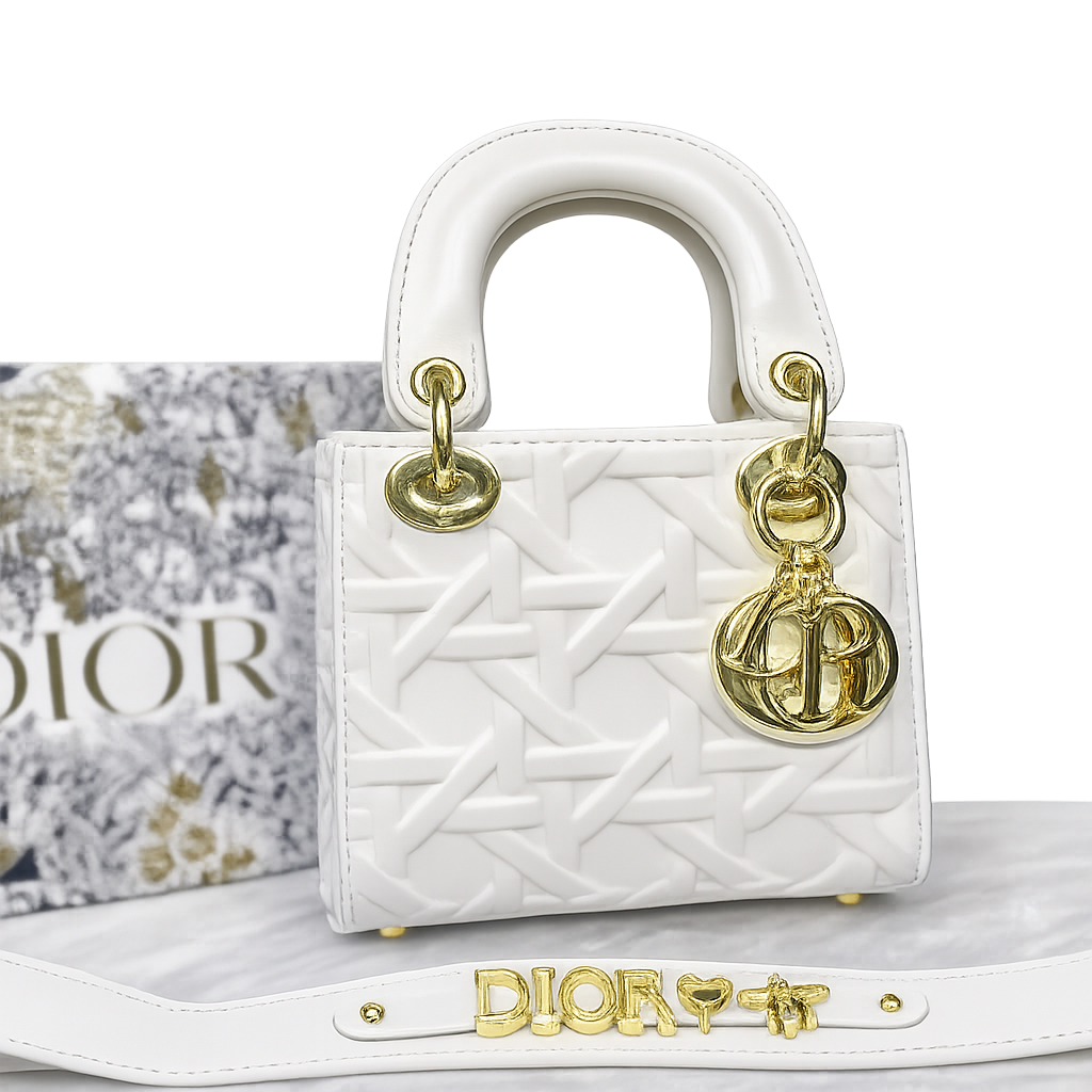 Christian Dior Lady Dior Mini Macrocannage Top Handle Bag