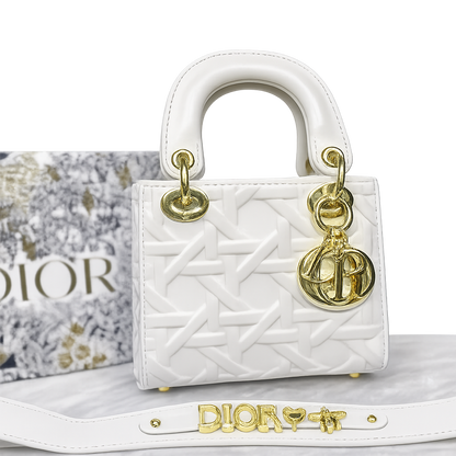 Christian Dior Lady Dior Mini Macrocannage Top Handle Bag