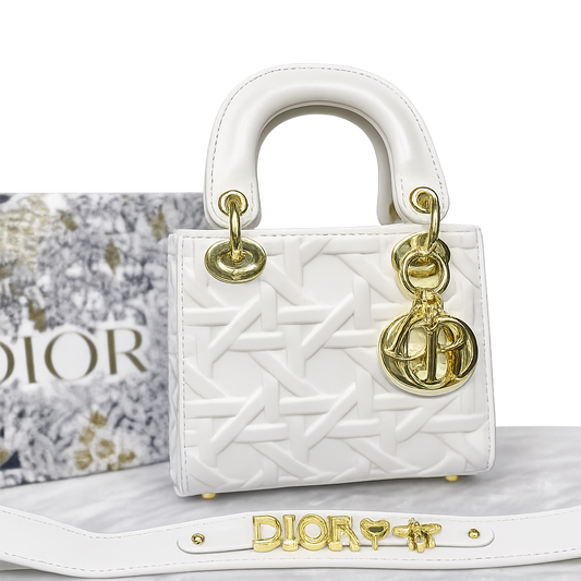 Christian Dior Lady Dior Mini Macrocannage Top Handle Bag