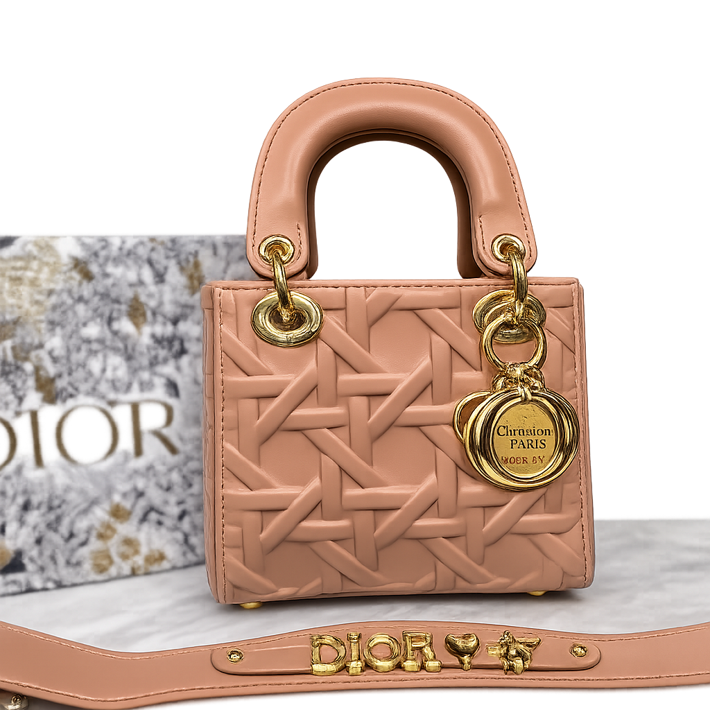 Christian Dior Lady Dior Mini Macrocannage Top Handle Bag