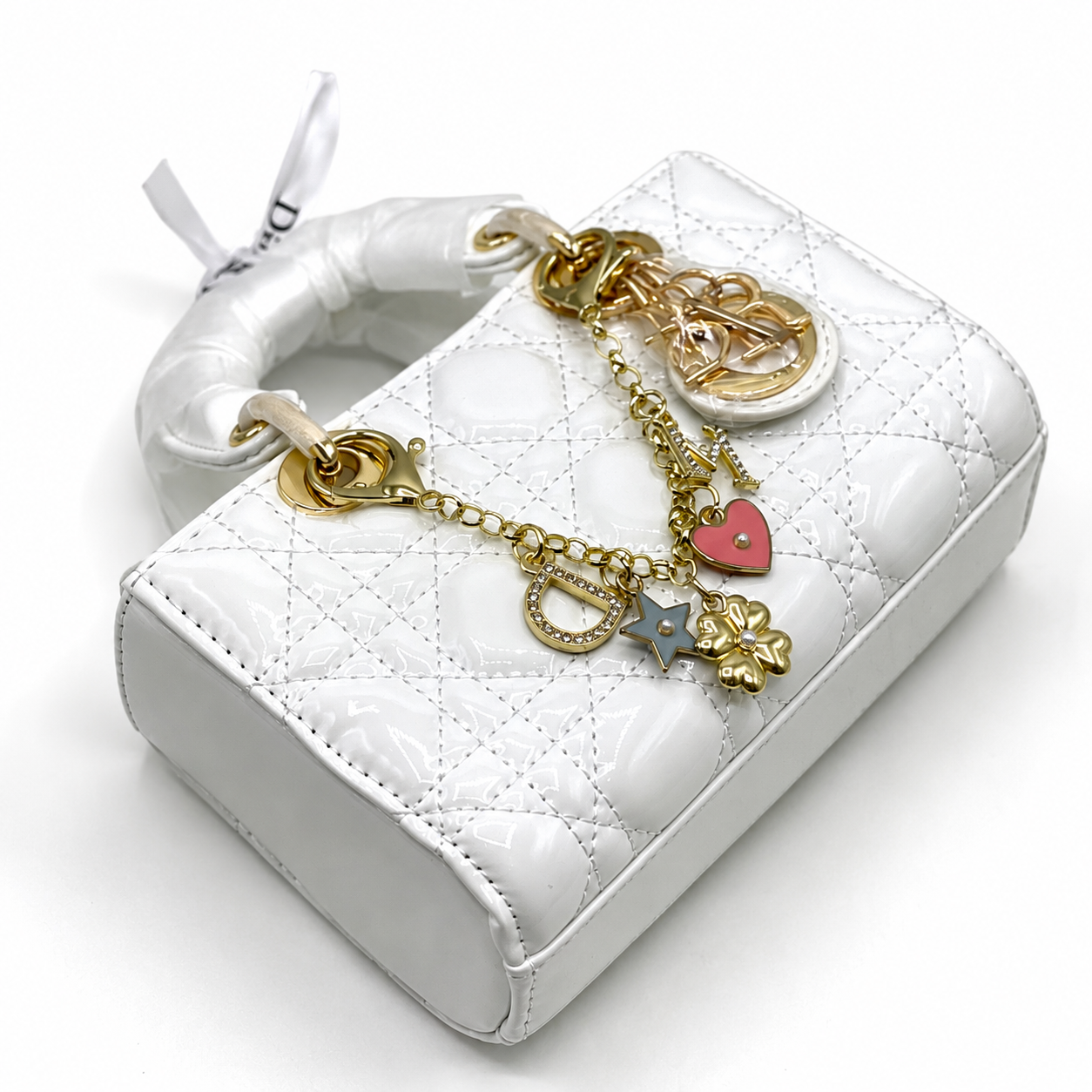 Christian Dior Lady Dior Patent Leather Mini Tote Bag