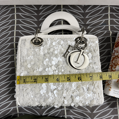Christian Dior Lady Dior Sequin Mini Top Handle Bag
