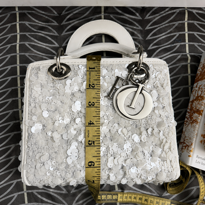 Christian Dior Lady Dior Sequin Mini Top Handle Bag