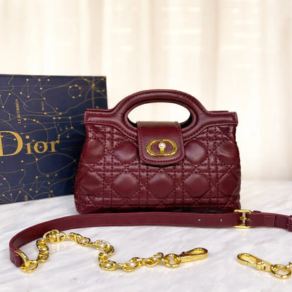 Christian Dior Lady Dior Style Mini Bag - Burgundy