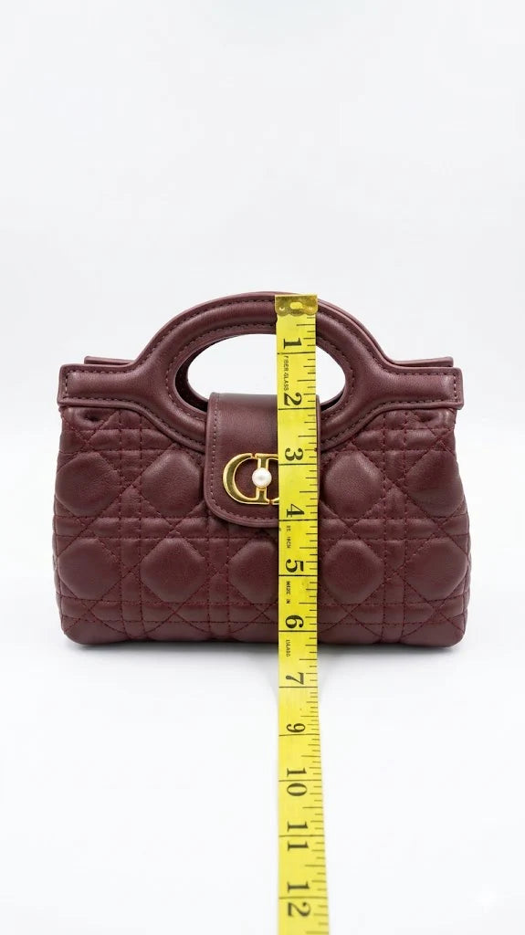 Christian Dior Lady Dior Style Mini Bag - Burgundy