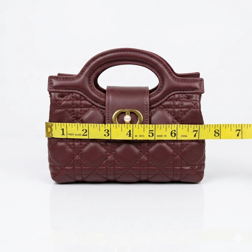 Christian Dior Lady Dior Style Mini Bag - Burgundy