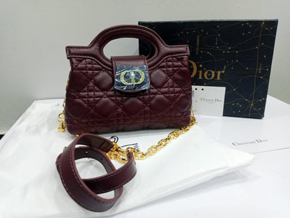 Christian Dior Lady Dior Style Mini Bag - Burgundy
