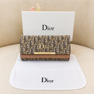 Christian Dior Oblique Jacquard Flap Wallet