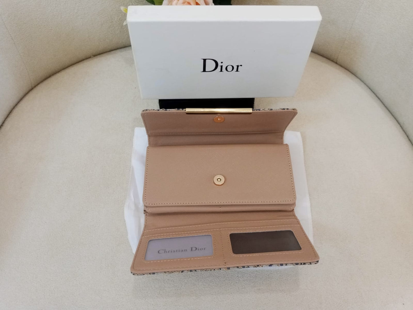 Christian Dior Oblique Jacquard Flap Wallet